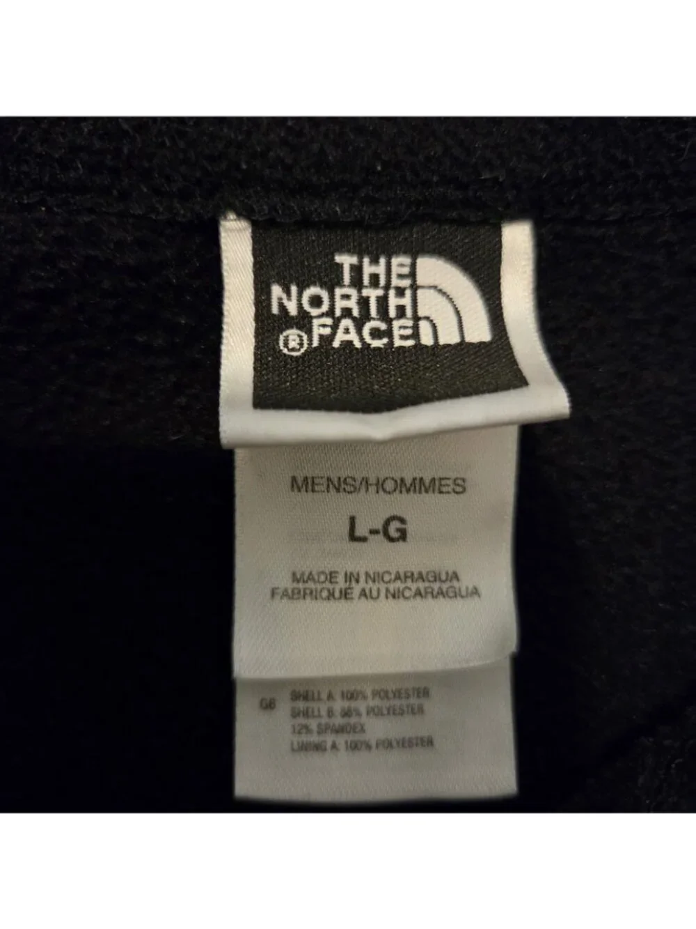 North Face Black Polartec Fleece 1/4 Zip Hiking Pullover Jacket Mens Large